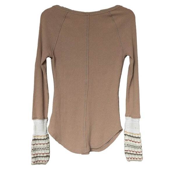 Free people Thermal Henley Knit Cuff Ski Lodge Bella Swan Twilight Thermal boho - Picture 2 of 13